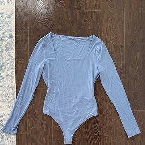 Abercrombie square neck light blue bodysuit